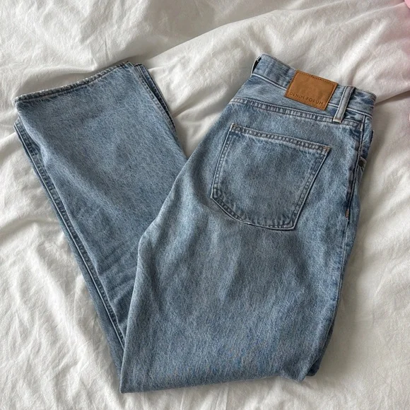 Denim Forum Light Blue Straight Leg Women's Jeans - Picture 2 of 4